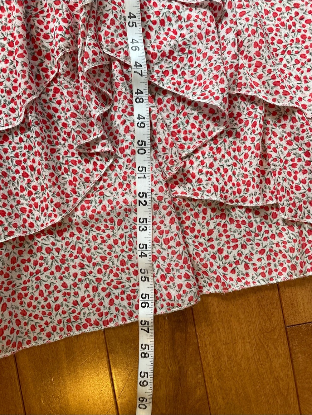 Designer Mini-Floral Ruffle Hi-Low Maxi Dress - Picture 12 of 15